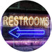 Left Restrooms Arrow LED Light Sign - Way Up Gifts
