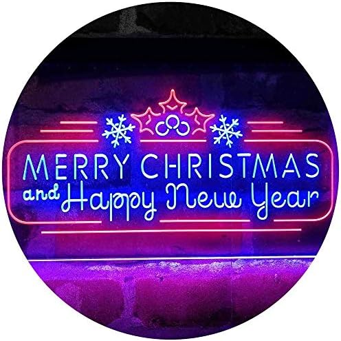 Merry Christmas & Happy New Year Dual Color LED Light Sign - Way Up Gifts