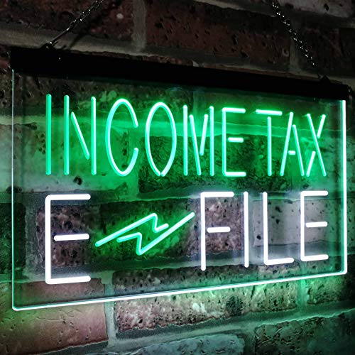 Income Tax E-File LED Light Sign - LED Gift Works
