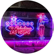 Cowboy Welcome to Las Vegas LED Light Sign - LED Gift Works