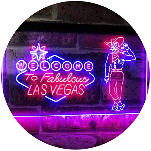 Cowboy Welcome to Las Vegas LED Light Sign - LED Gift Works