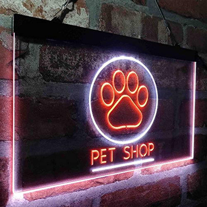 Paw Print Pet Shop LED Light Sign - Way Up Gifts