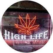 Marijuana Weed Leaf High Life LED Light Sign - LED Gift Works
