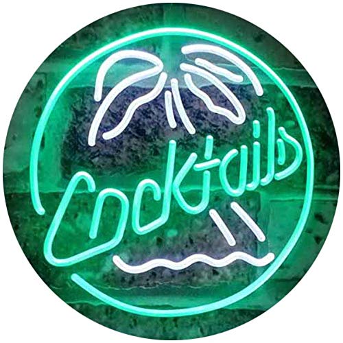 Palm Tree Cocktails LED Light Sign - LED Gift Works