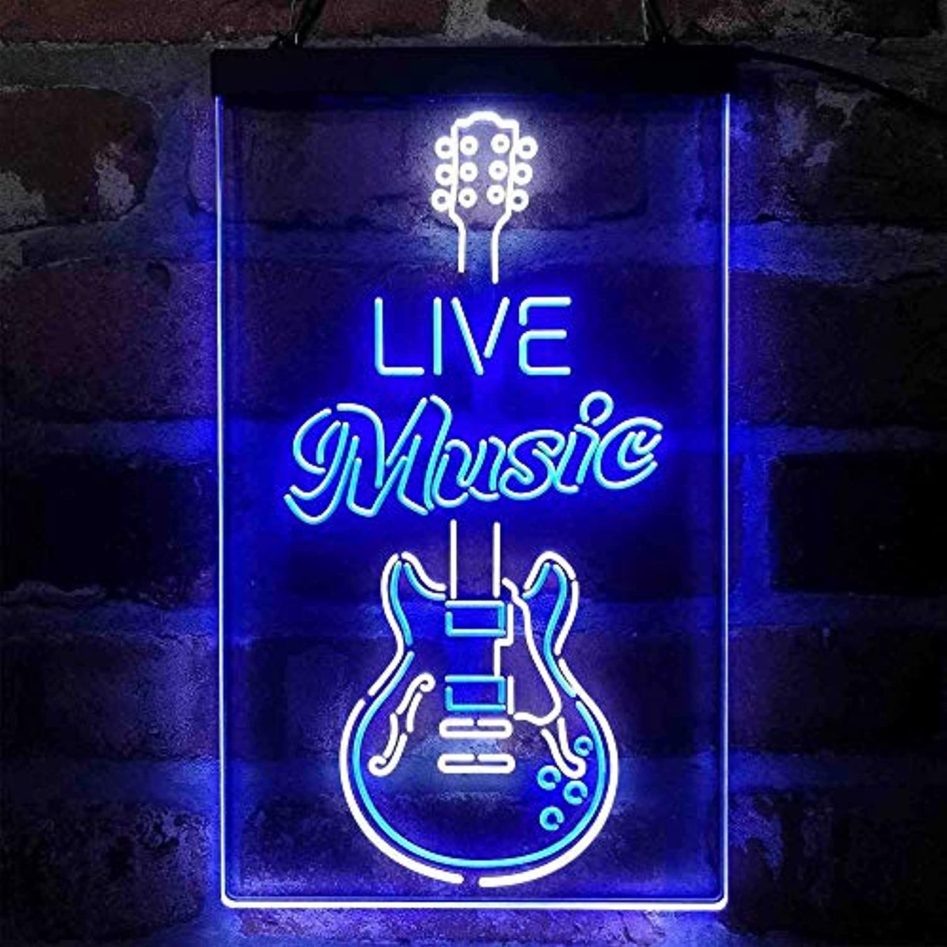 Live Music Electronic Guitar Lounge LED Light Sign - LED Gift Works