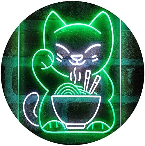 Maneki Neko Ramen Luck Cat LED Light Sign - Way Up Gifts