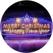 Merry Christmas & Happy New Year Dual Color LED Light Sign - LED Gift Works