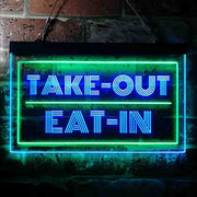Take Out Eat In LED Light Sign - LED Gift Works