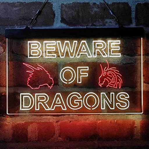 Beware of Dragon Kid Room Decoration LED Light Sign - Way Up Gifts