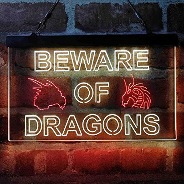 Beware of Dragon Kid Room Decoration LED Light Sign - Way Up Gifts