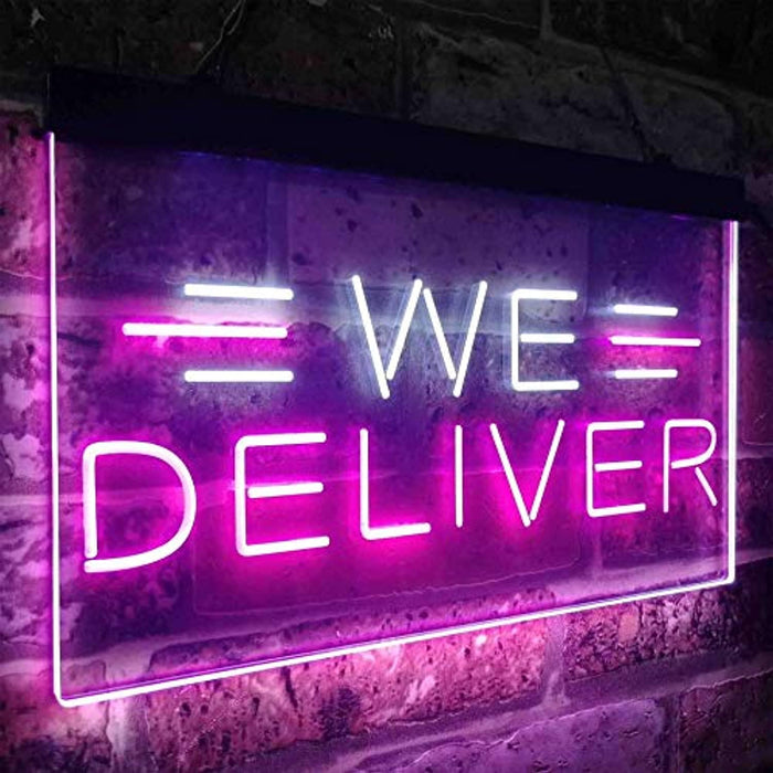 Restaurant Food Delivery We Deliver LED Light Sign - Way Up Gifts