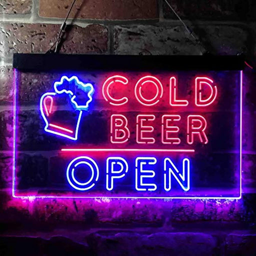 Bar Cold Beer Open LED Light Sign - Way Up Gifts
