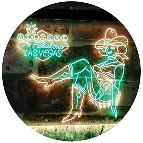 Cowgirl Welcome to Las Vegas LED Light Sign - LED Gift Works