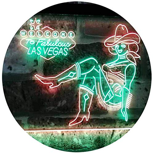 Cowgirl Welcome to Las Vegas LED Light Sign - LED Gift Works