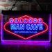 Man Cave Welcome What Happens Here Stays Here LED Light Sign - Way Up Gifts