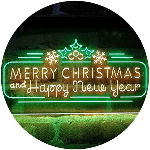 Merry Christmas & Happy New Year Dual Color LED Light Sign - LED Gift Works