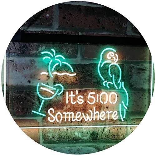 Parrot It's Five O'Clock Somewhere LED Light Sign - Way Up Gifts