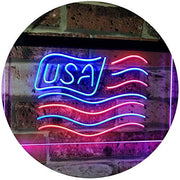 USA Flag LED Light Sign - LED Gift Works
