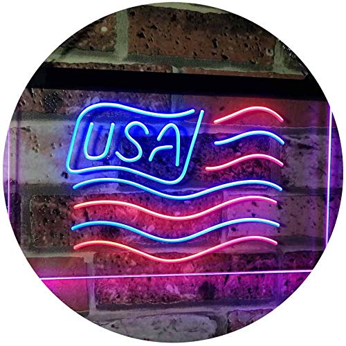 USA Flag LED Light Sign - LED Gift Works