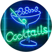 Cocktails Bar Glass LED Light Sign - LED Gift Works