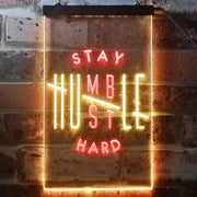 Motivational Quote Stay Humble Hustle Hard LED Light Sign - LED Gift Works