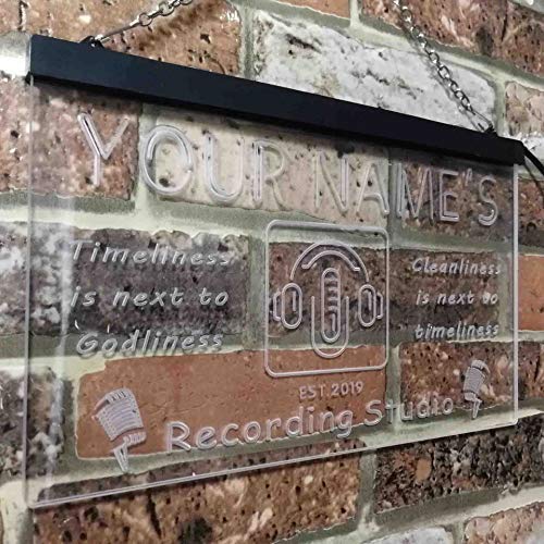 Personalized Recording Studio LED Light Sign - Way Up Gifts