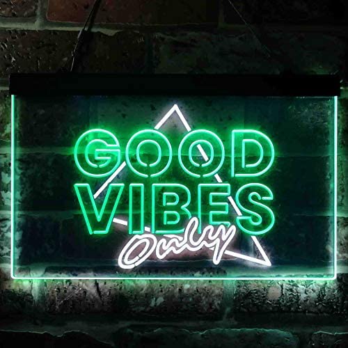 Good Vibes Only Triangle LED Light Sign - LED Gift Works