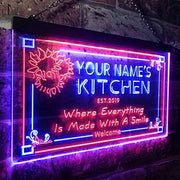 Personalized Home Kitchen Decor Made with Smile LED Light Sign - LED Gift Works