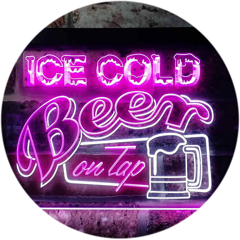 Ice Cold Beer On Tap LED Light Sign - LED Gift Works