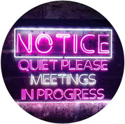 Quiet Please Meeting in Progress LED Light Sign - LED Gift Works