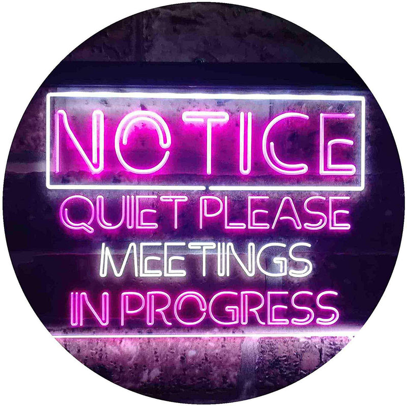 Quiet Please Meeting in Progress LED Light Sign - LED Gift Works