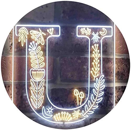 Family Name Letter U Monogram Initial LED Light Sign - Way Up Gifts