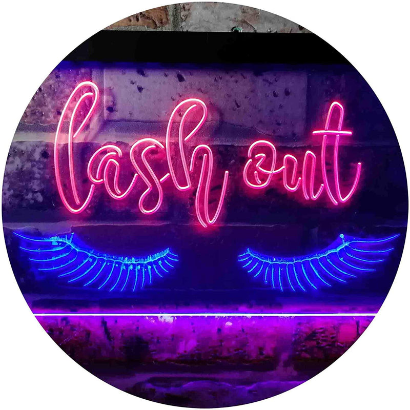 Eyelashes Lash Out Girl Room Beauty Decor LED Light Sign - LED Gift Works