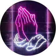 Religious Hands Praying LED Light Sign - LED Gift Works