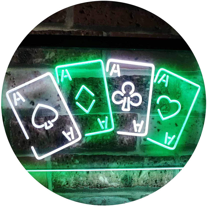 Four Aces Poker Casino LED Light Sign - Way Up Gifts