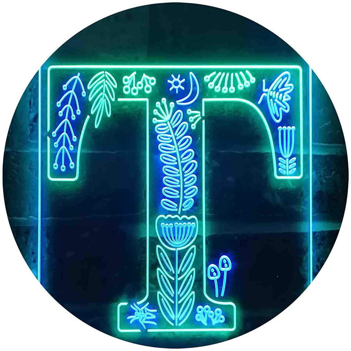 Family Name Letter T Monogram Initial LED Light Sign - Way Up Gifts