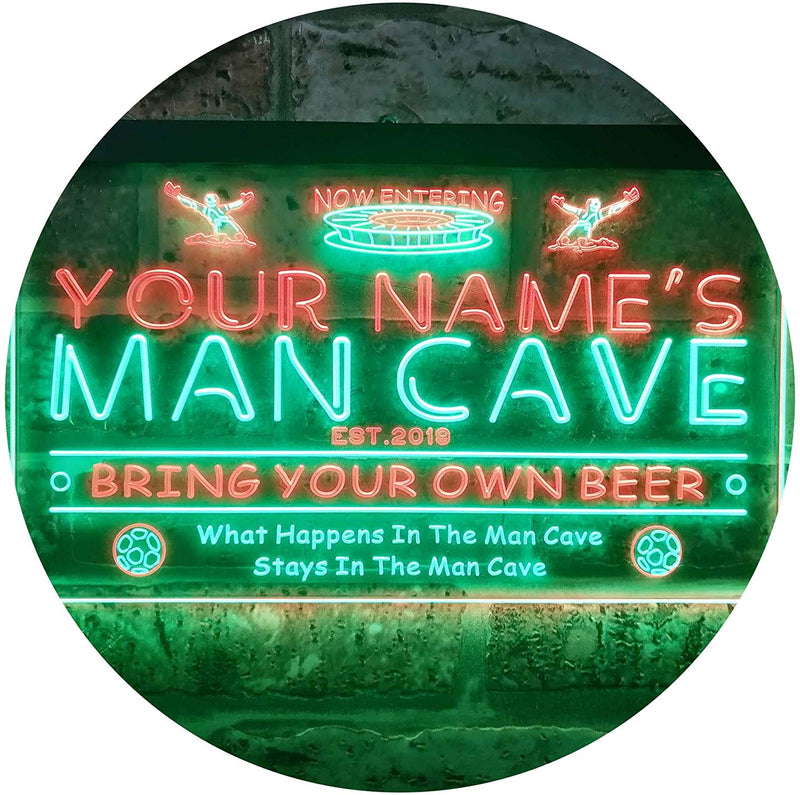 Personalized Sports Soccer Theme Man Cave LED Light Sign - LED Gift Works