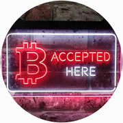 Bitcoin Accepted Here LED Light Sign - LED Gift Works
