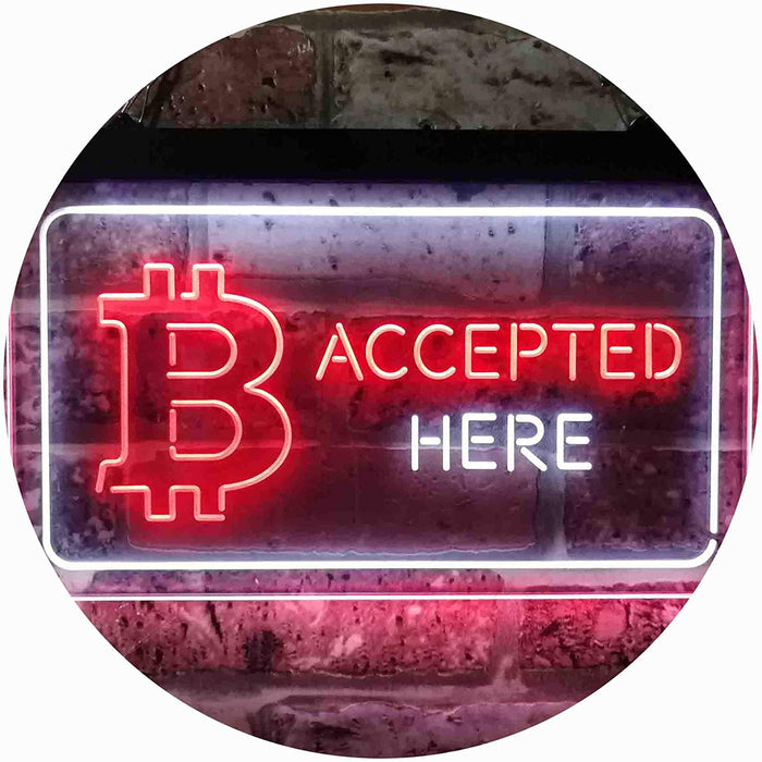 Bitcoin Accepted Here LED Light Sign - Way Up Gifts