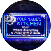 Personalized Home Kitchen Decor Made with Smile LED Light Sign - LED Gift Works