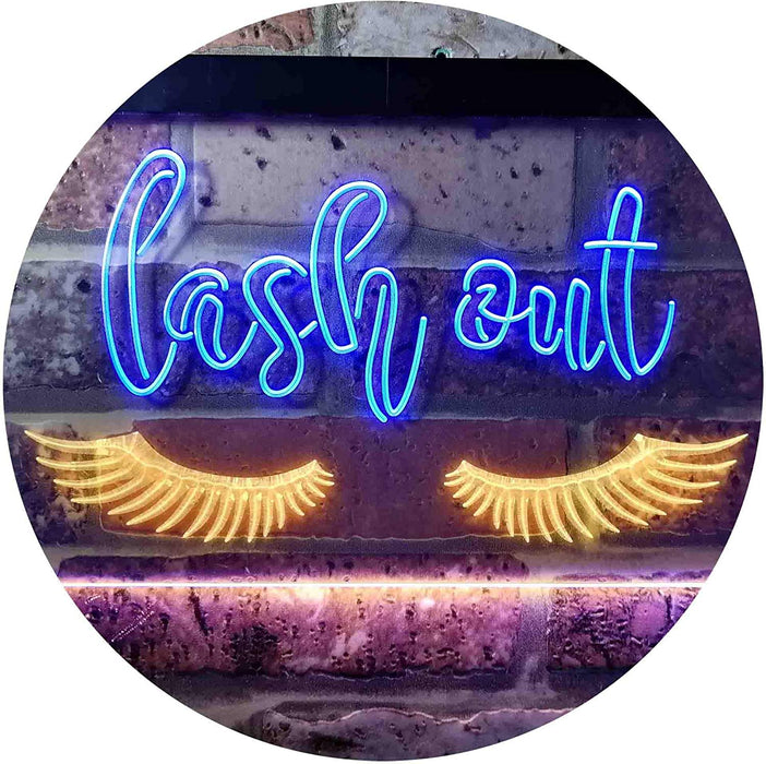 Eyelashes Lash Out Girl Room Beauty Decor LED Light Sign - Way Up Gifts