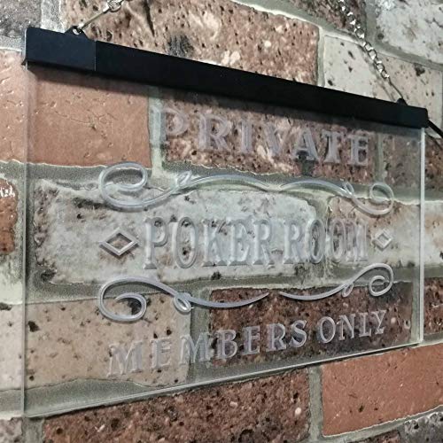 Private Poker Room Members Only LED Light Sign - Way Up Gifts