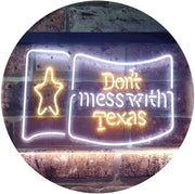 Don't Mess with Texas Flag Garage LED Light Sign - LED Gift Works