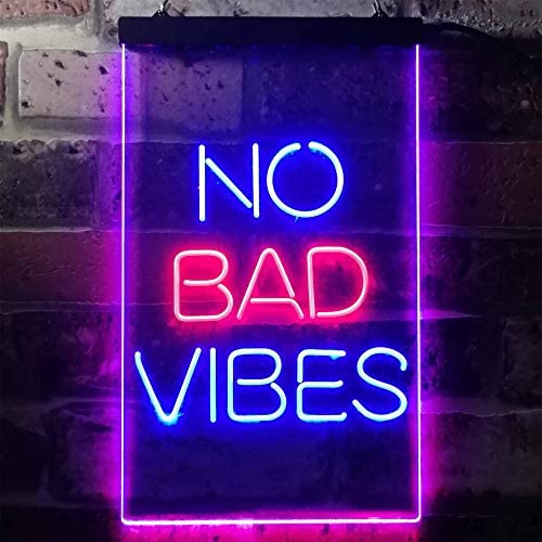No Bad Vibes Room Display LED Light Sign - LED Gift Works