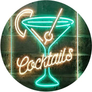 Cocktails Glass Bar Display LED Light Sign - LED Gift Works