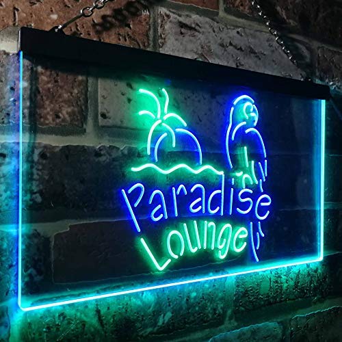 Parrot Paradise Lounge Bar LED Light Sign - LED Gift Works