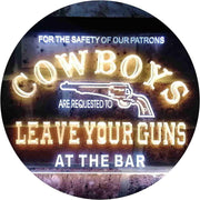 Cowboys Leave Guns Bar Western Decor LED Light Sign - LED Gift Works