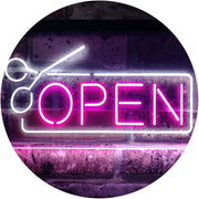 Scissors Open Barber Salon Hair Cuts LED Light Sign - LED Gift Works