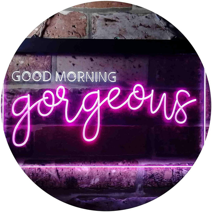Girlfriend Gift Good Morning Gorgeous LED Light Sign - Way Up Gifts