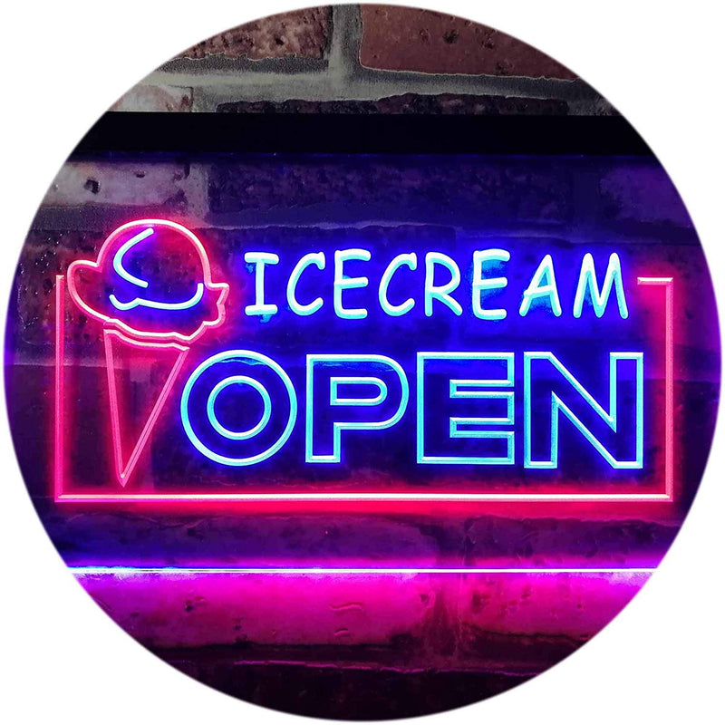 Open Ice Cream LED Light Sign - LED Gift Works